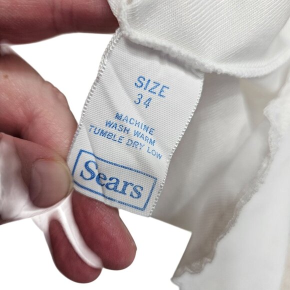 Vintage Sears The Doesn't Slip Womens White Nylon Camisole Slip Size 34‎ Basic - Picture 3 of 8